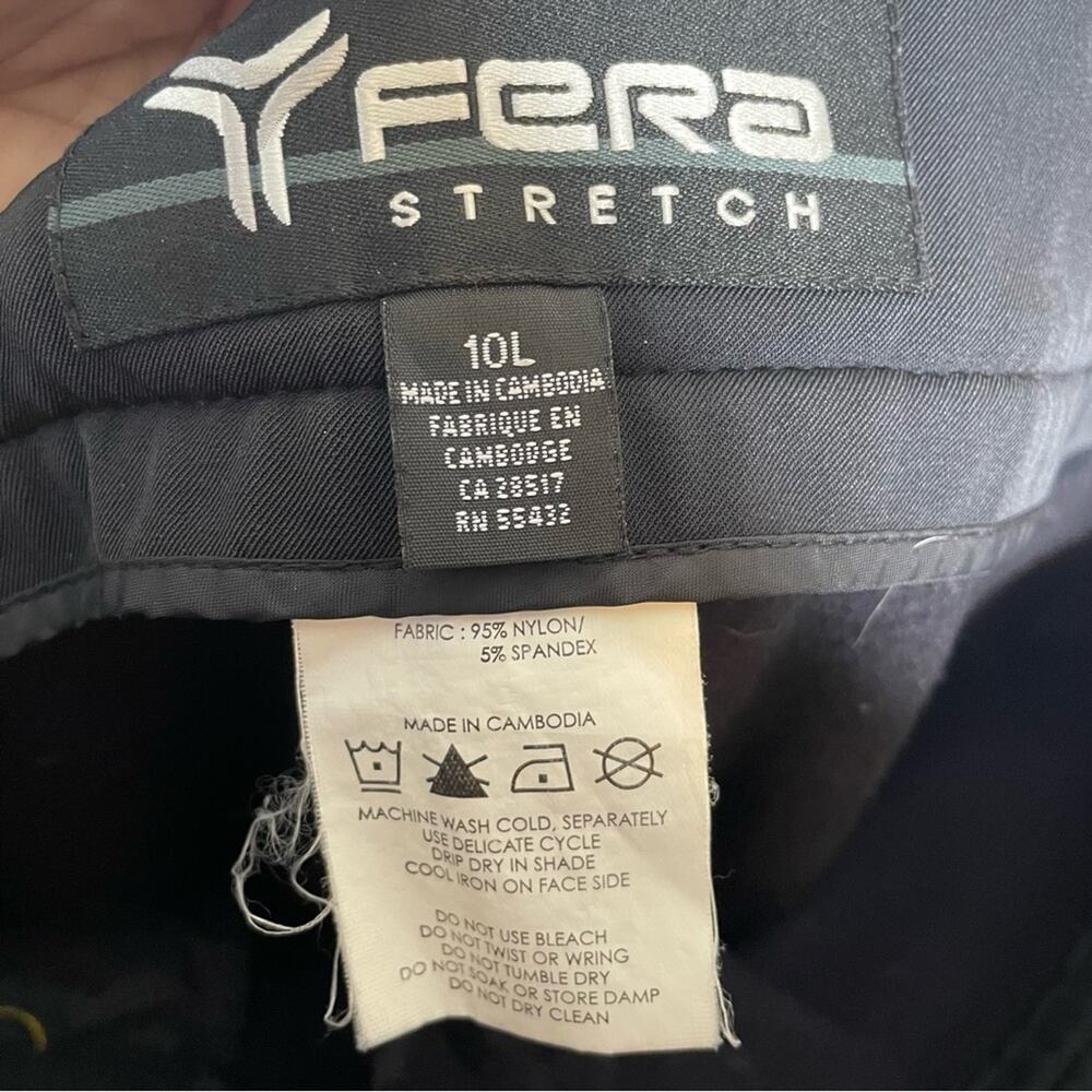 FERA black fleece lined bootcut ski snow pants with stirrup & ankle zip 10 LONG - Picture 7 of 8